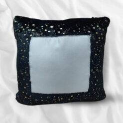 Rakhi Special Personalised Photo Sqaure Foil Pillow - Black