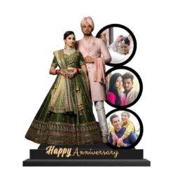 Personalized Cutout Anniversary Gift for Couple with Stand