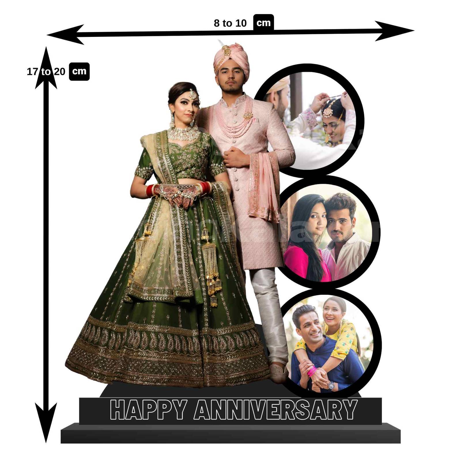 Personalized Cutout Anniversary Gift for Couple with Stand - Image 3