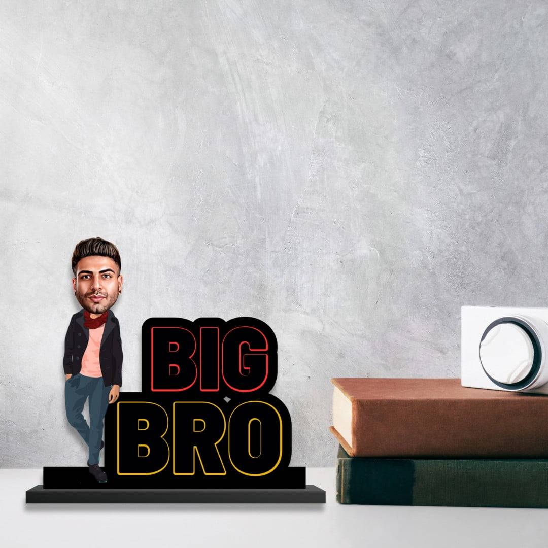 Personalised Big Bro Photo Caricature With Stand-Rakhi Special - Image 4