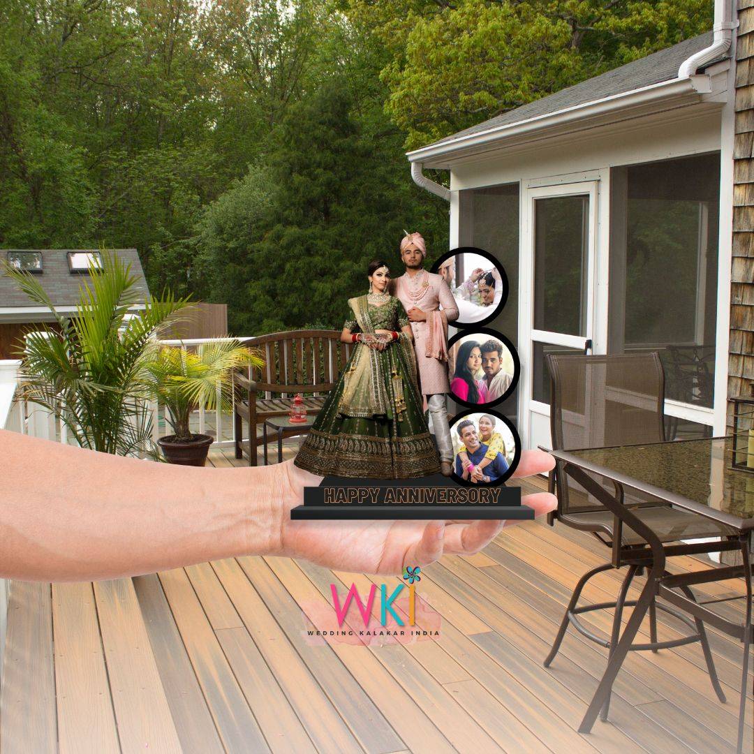 Personalized Cutout Anniversary Gift for Couple with Stand - Image 2