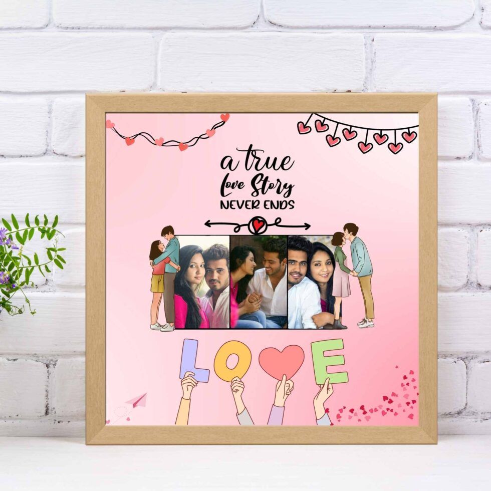 Wedding Couple Photo Frame Engagement Gift Pearl Memory Metal Collage Heart  Love | eBay