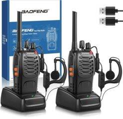 BaoFeng 2 pcs BF-888S UHF Walkie Talkie- Long Range (Pack of 2, Black)