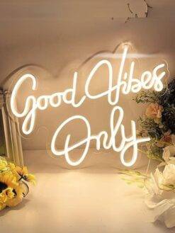 Good Vibes Only Neon Sign For Room Decor, Party, Cafe