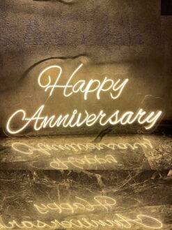 Happy Anniversary Neon Light Sign for Wedding, Engagement, Birthday and Decor