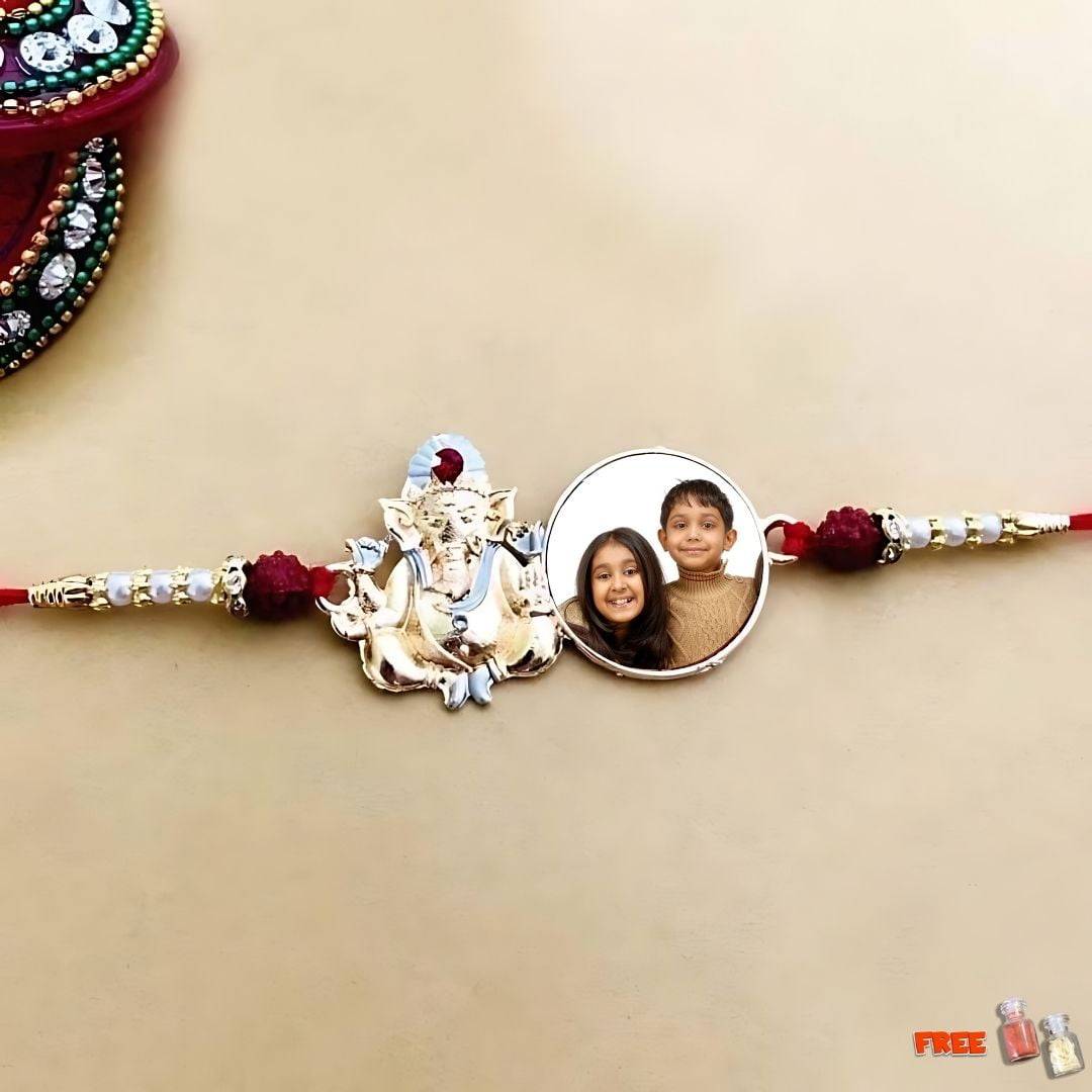 Customize Photo Rakhi | Personalized Shree Ganesh Photo Rakhi | Raksha Bandhan
