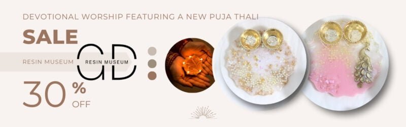 Gold Resin Pooja Thali