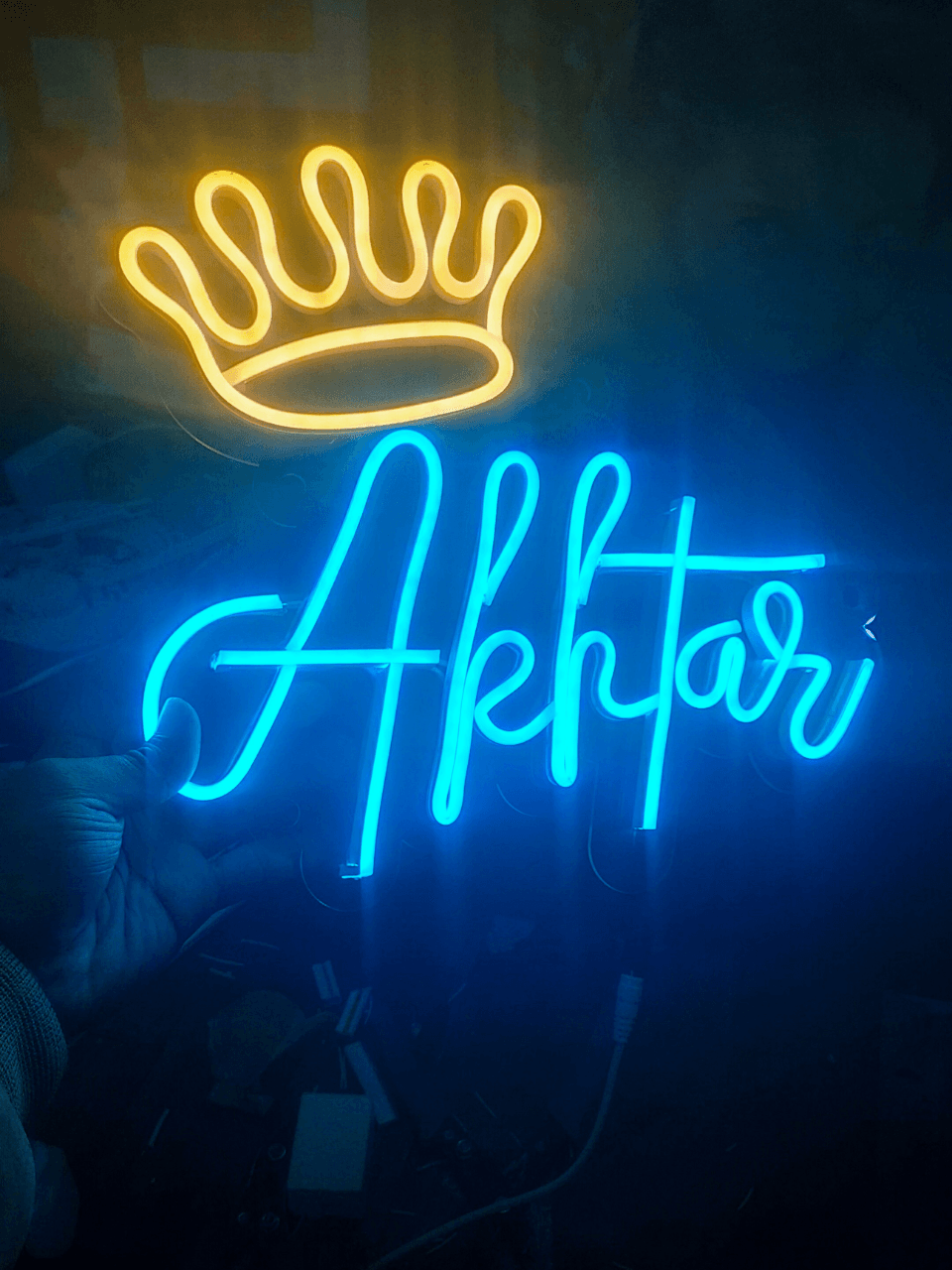 Akhtar Name Neon Sign Gift for Him - Image 2