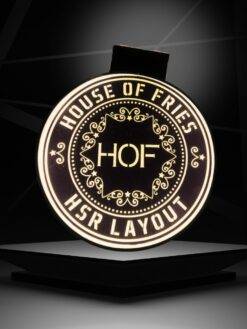 LED Glow Sign Board Black - Lollipop Flange Message Display, 18 Inches | PR Neon & Lights