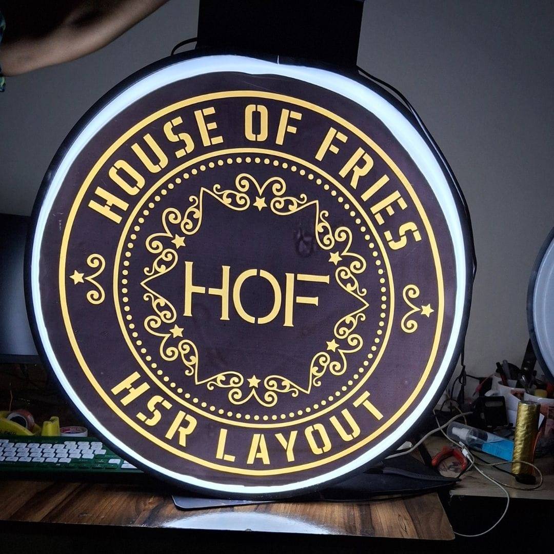 LED Glow Sign Board Black – Lollipop Flange Message Display, 18 Inches | PR Neon & Lights - product image 3