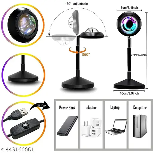 Sunset Projector LED Lamp – Romantic Night Light for Home, Party, Bedroom, Insta Reels & YouTube (29 cm, Multicolor) - Image 6