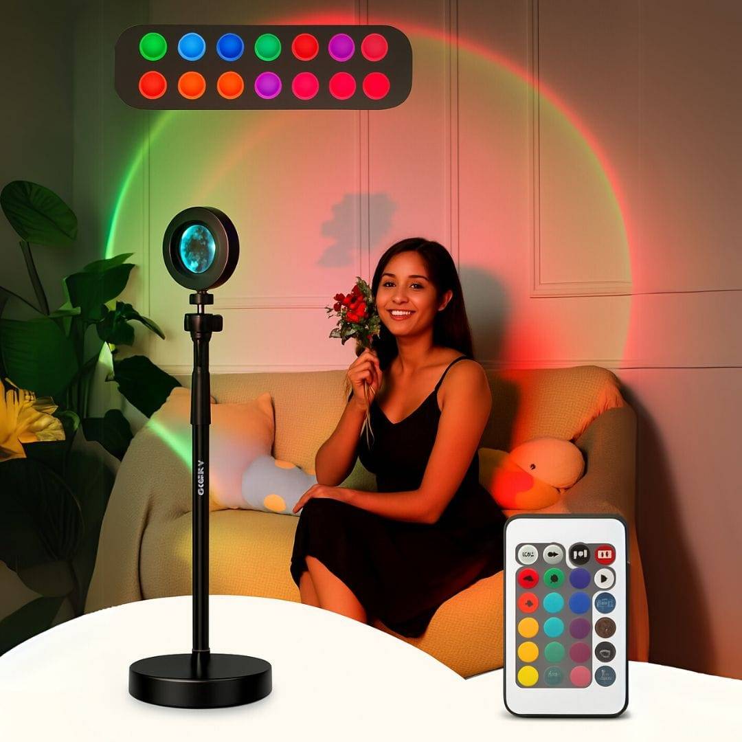 Sunset Projector LED Lamp – Romantic Night Light for Home, Party, Bedroom, Insta Reels & YouTube (29 cm, Multicolor) - Image 2