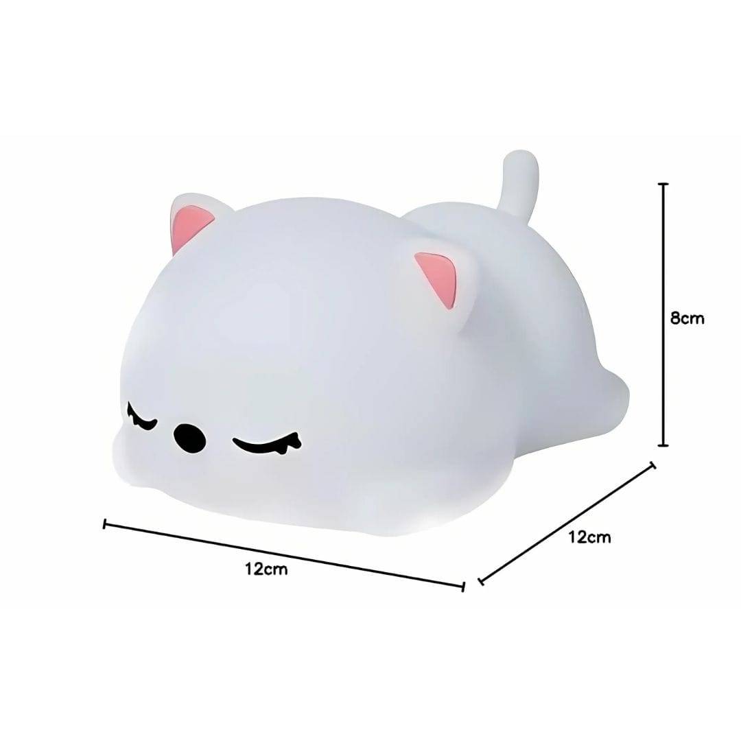 Cute Cat Lamp | 7-Color Changing Silicone Touch Lamp | USB Rechargeable LED Night Light for Kids Bedroom & Tabletop Use – Multicolor - Image 4