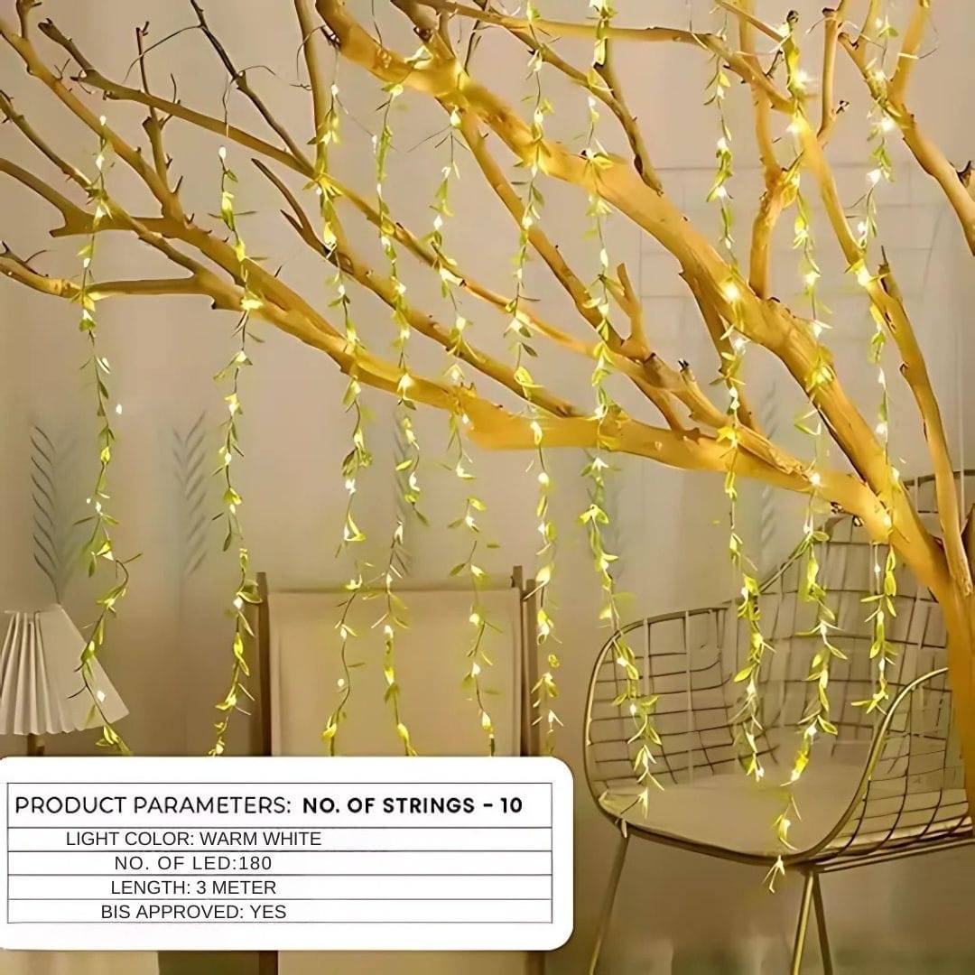 Artificial Vine Leaf LED Fairy String Light Ideal for Bedroom,Garden,Birthday & Festive Décor,Diwali Lights & Christm...