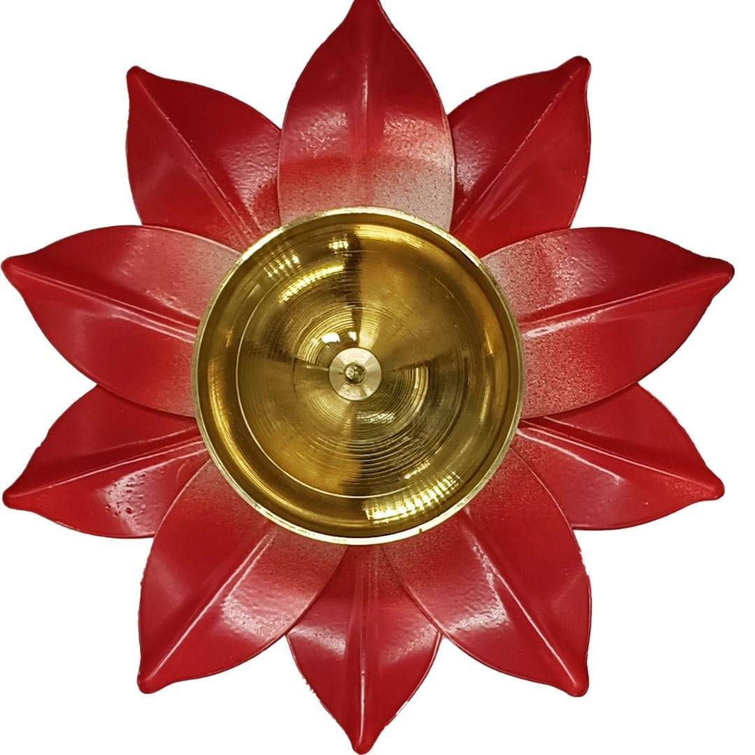 Brass Lotus Large Diya Flower Shape for Puja, Home, Diwali Decoration Brass Table Diya - Image 6