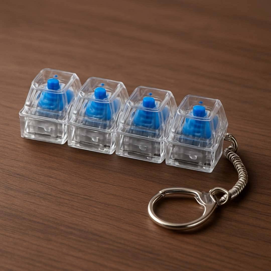 New Keyboard Keychain for Stress Relief, Keyboard Fidget Keychain Keyboards Decompression Button Finger Clicker Toys Sensory Fun Toys Button Stress Relief Fidgets Gifts to Relieve Stress for Adults - Image 3