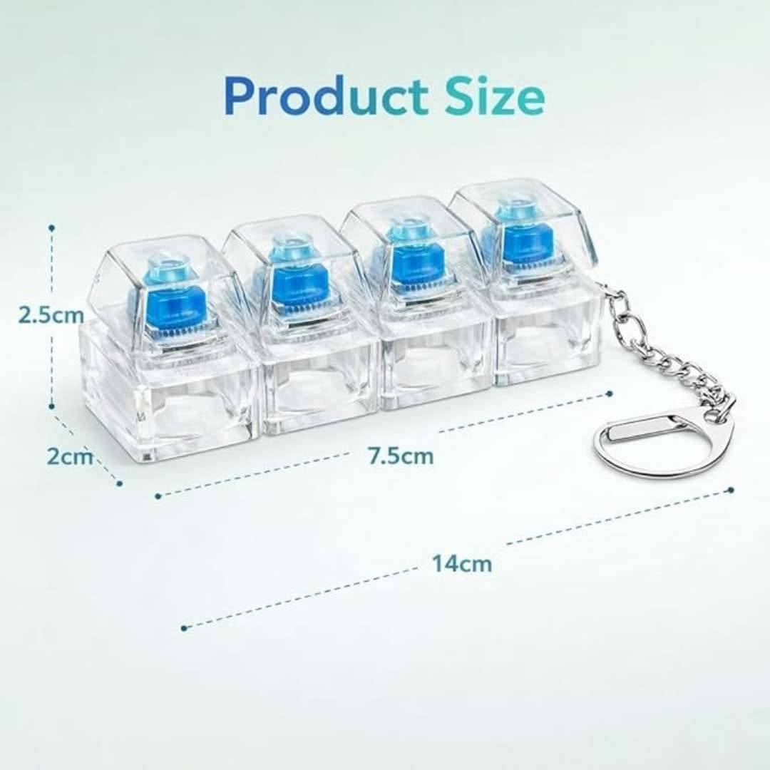 New Keyboard Keychain for Stress Relief, Keyboard Fidget Keychain Keyboards Decompression Button Finger Clicker Toys Sensory Fun Toys Button Stress Relief Fidgets Gifts to Relieve Stress for Adults - Image 7
