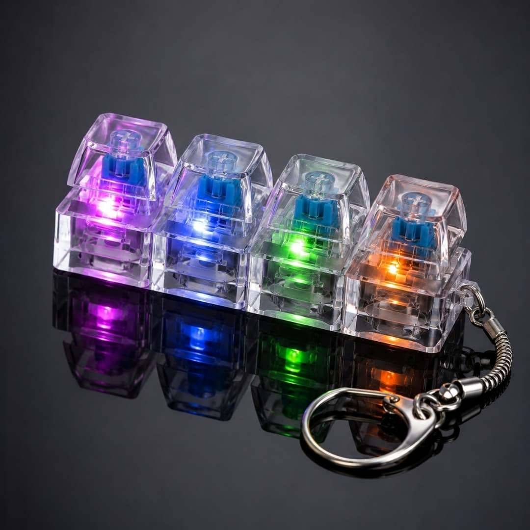 New Keyboard Keychain for Stress Relief, Keyboard Fidget Keychain Keyboards Decompression Button Finger Clicker Toys Sensory Fun Toys Button Stress Relief Fidgets Gifts to Relieve Stress for Adults