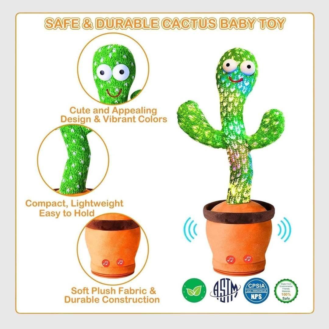 Talking Cactus Toy for Kids – Dancing & Singing Baby Toy with Voice Recording, Repeat What You Say, Musical Educational Plush Toy for Boys & Girls - Image 7