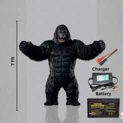 Black Gorilla Inflatable Fur Mascot Costume for Events, Promotions, Parties & Stage Shows - Image 7