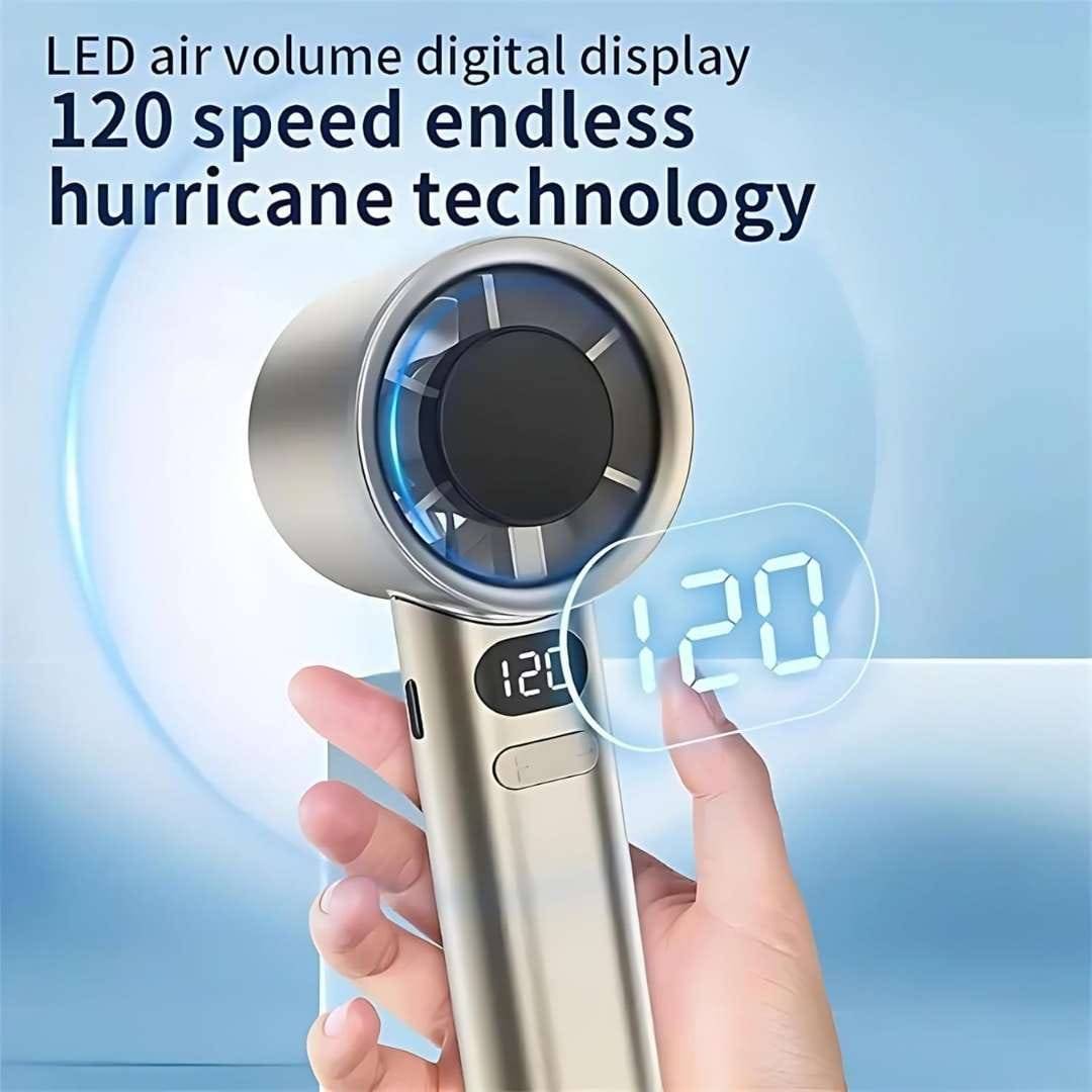 M11 Portable Rechargeable Handheld Fan with Digital Display – USB Mini Cooling Fan - Image 6