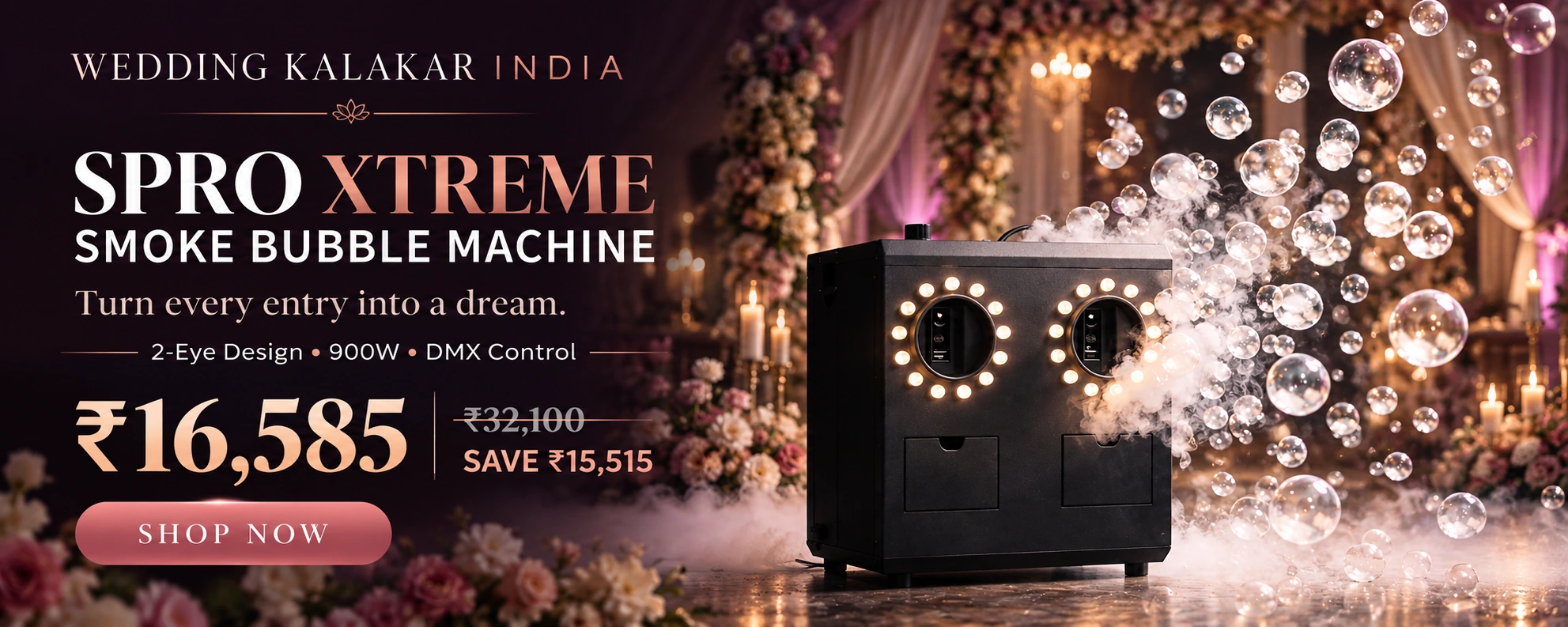 Spro Xtreme 2 EYE Smoke Bubble Machine for Event, Wedding, Concert