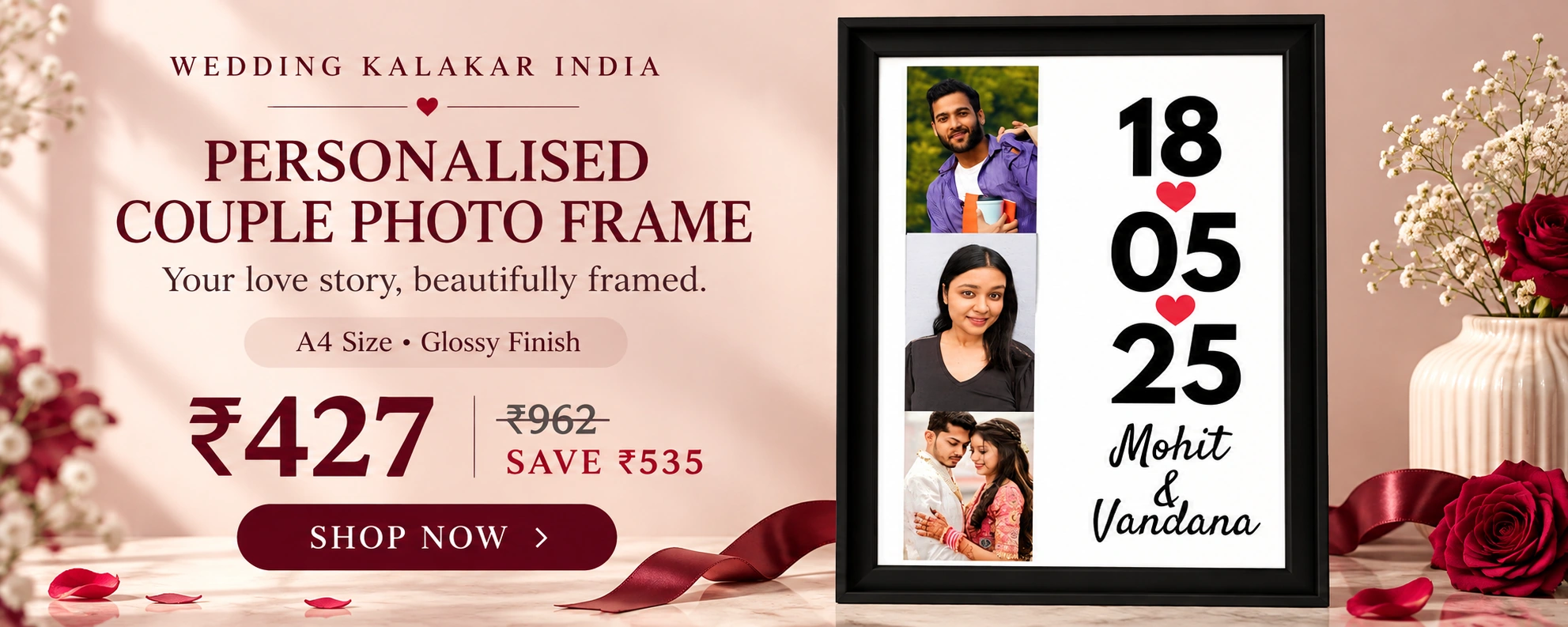 New Couple Photo Frame for Engagement, Wedding, Anniversary