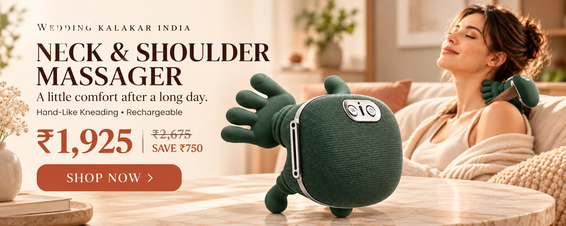 Smart Hand-Like Neck & Shoulder Massager with Heat Therapy